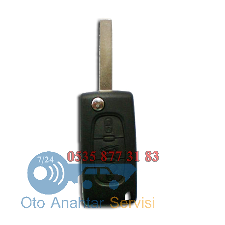 Citroen C3 Berlingo 3 Butonlu Sustalı Oto Anahtar Kumanda